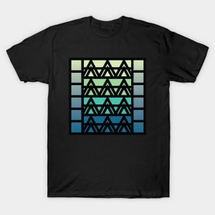 “Dimensional Peaks” - V.3 Blue/Green - (Geometric Art) (Dimensions) - Doc Labs T-Shirt